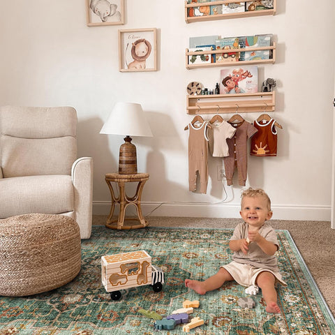 Topruug machine-washable area rug stays vibrant after cleaning.