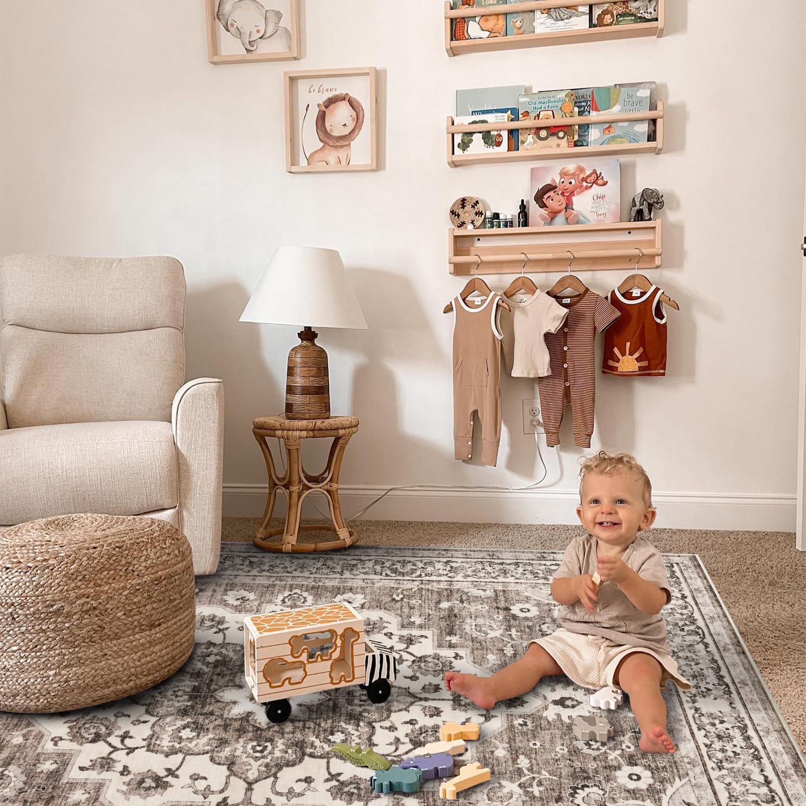 TOPRUUG one piece machine washable rug remains fresh with simple laundry after busy days.