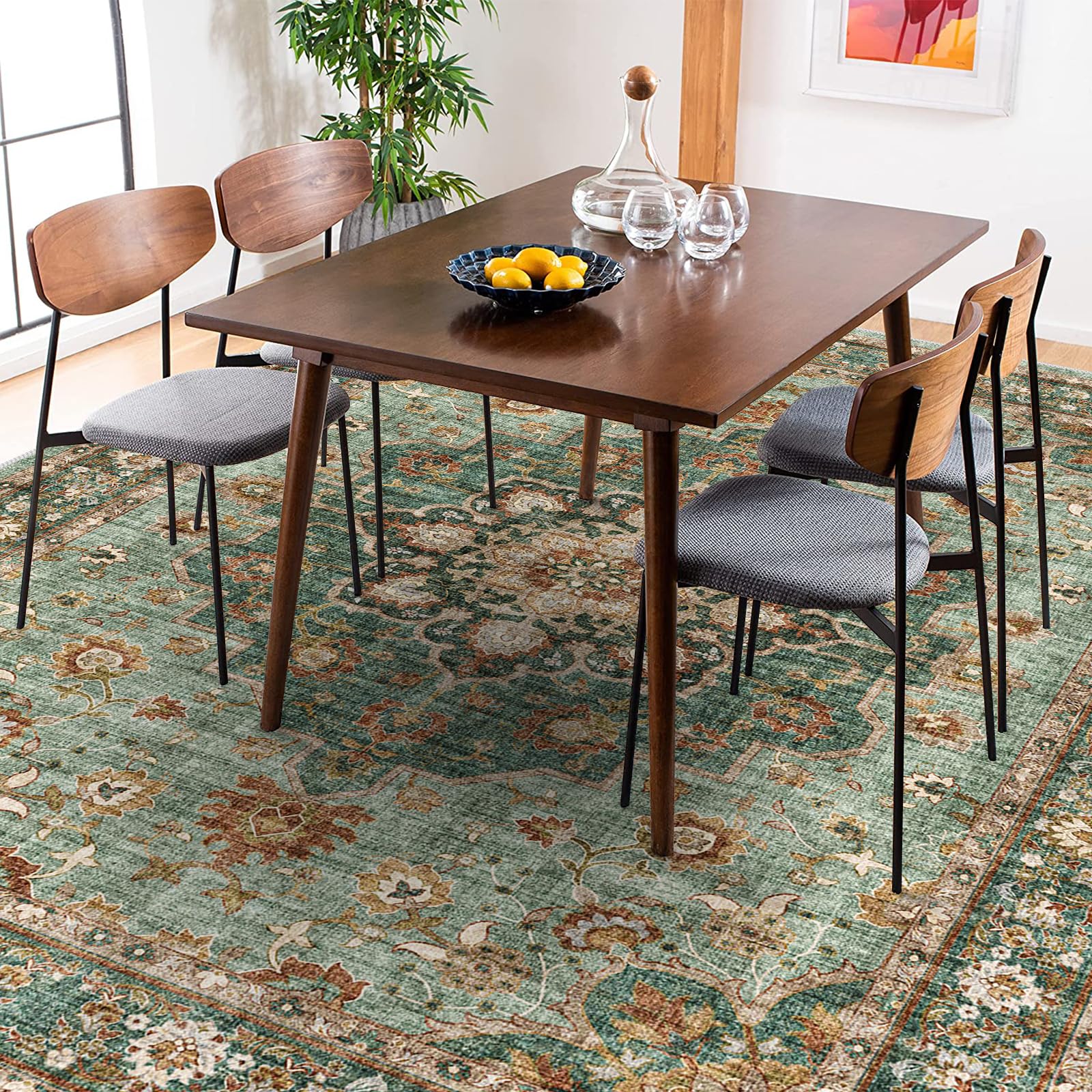 Topruug stain-resistant living room rug repels spills for quick cleanup.