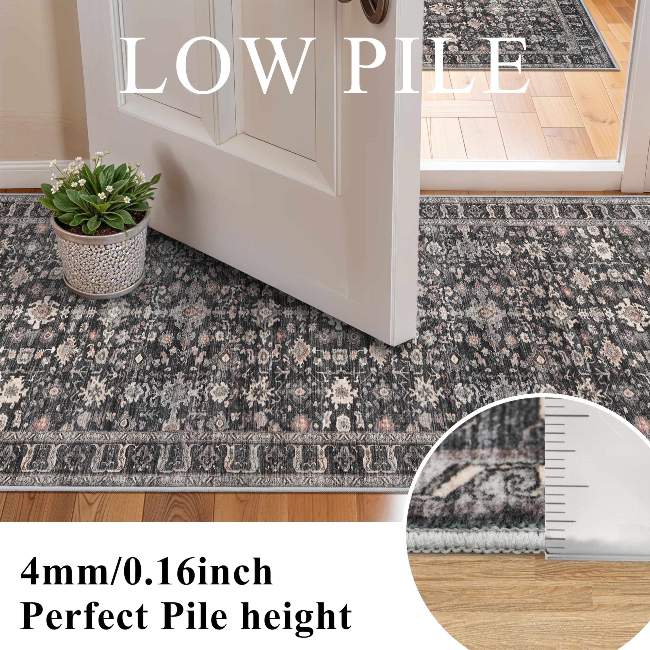 TOPRUUG vintage floral rug 12ft adds timeless charm to living spaces.