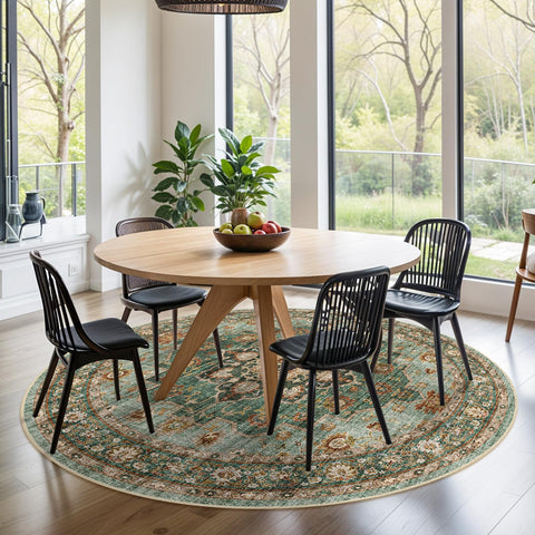 TOPRUUG vintage-inspired soft-pile round rug, comfortable underfoot.
