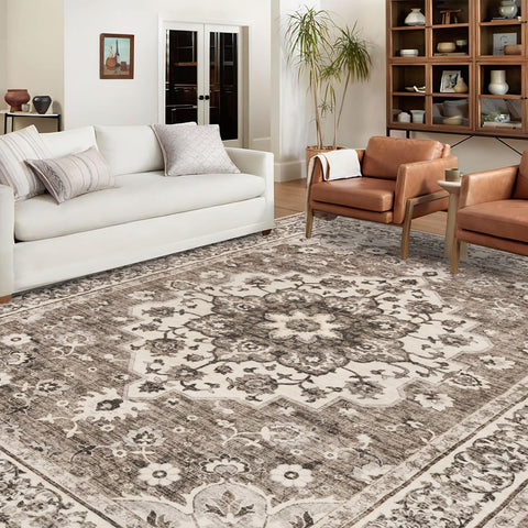 TOPRUUG vintage medallion design rug adds timeless elegance for living room decor.