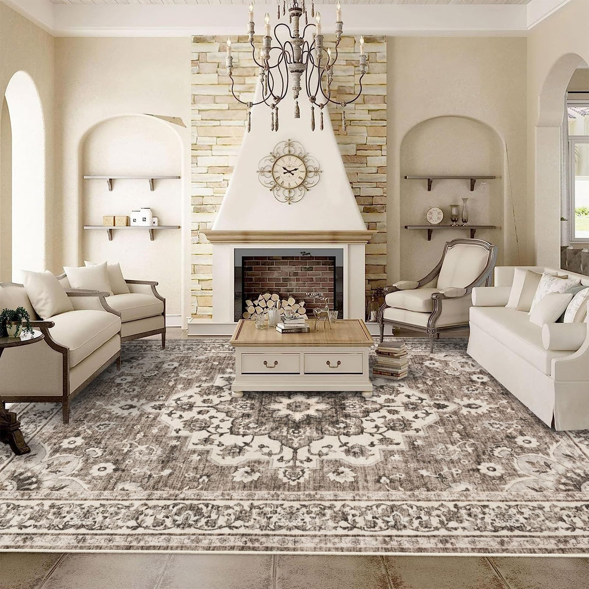 TOPRUUG washable oriental area rug 9x12 offers versatile style with easy cleaning for living spaces.