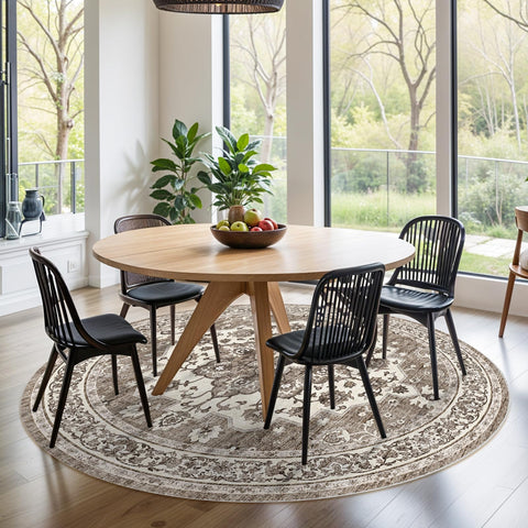 TOPRUUG waterproof, non-shedding round rug ideal for high-traffic rooms.