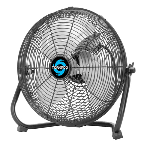 Tornado 12-inch high velocity fan front view for workshop airflow