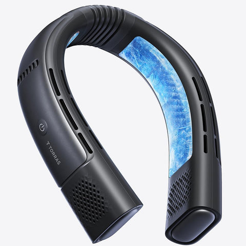 TORRAS Coolify 2026 neck air conditioner worn for all-day cooling on the course