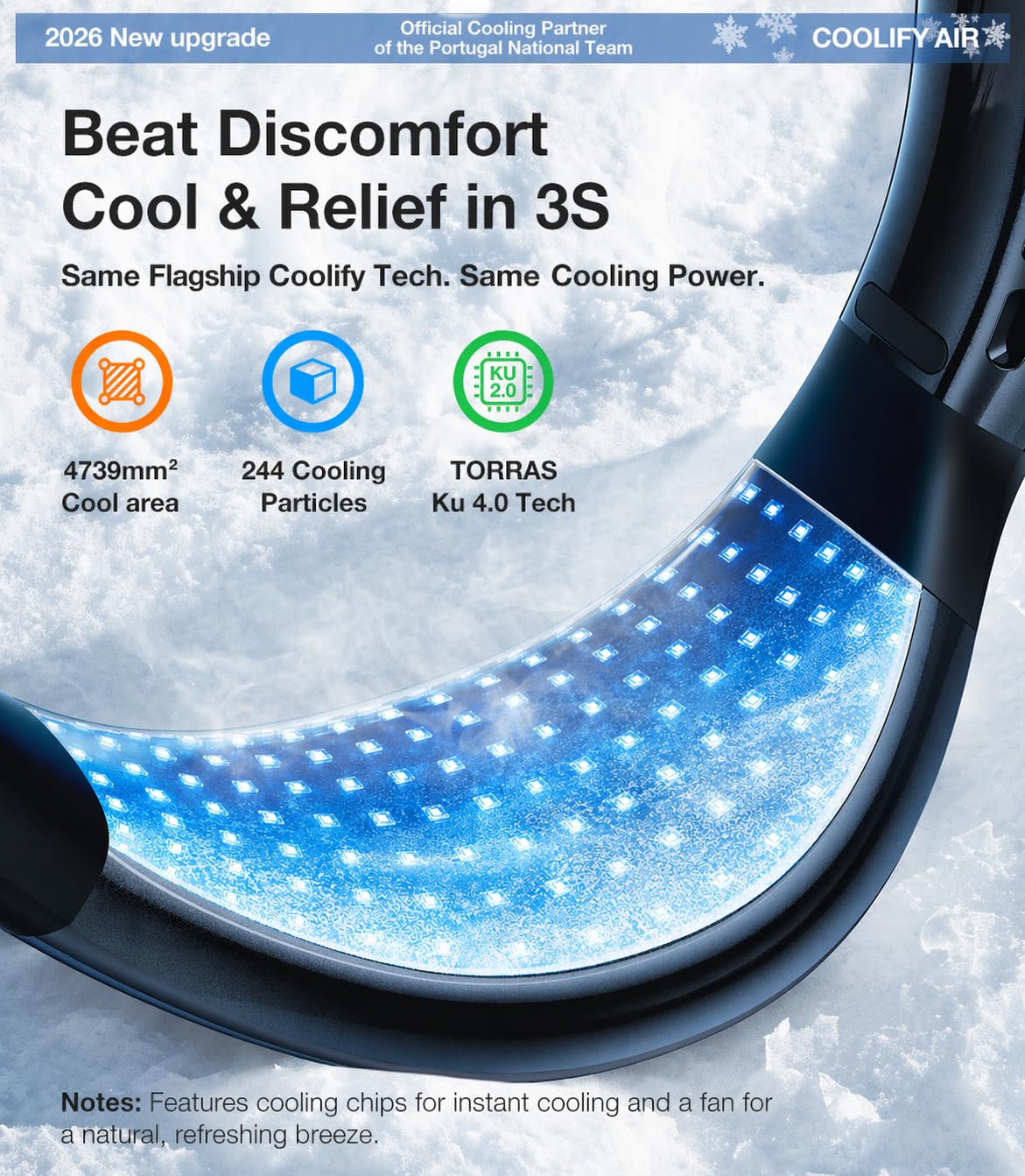 Lower airflow vent cooling the body during outdoor activity