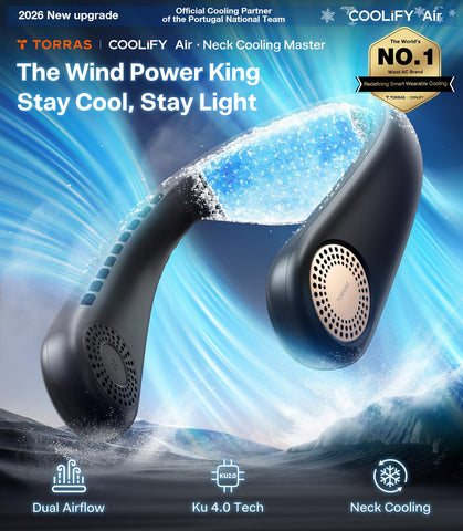 Front view showing upper airflow vent delivering facial cooling