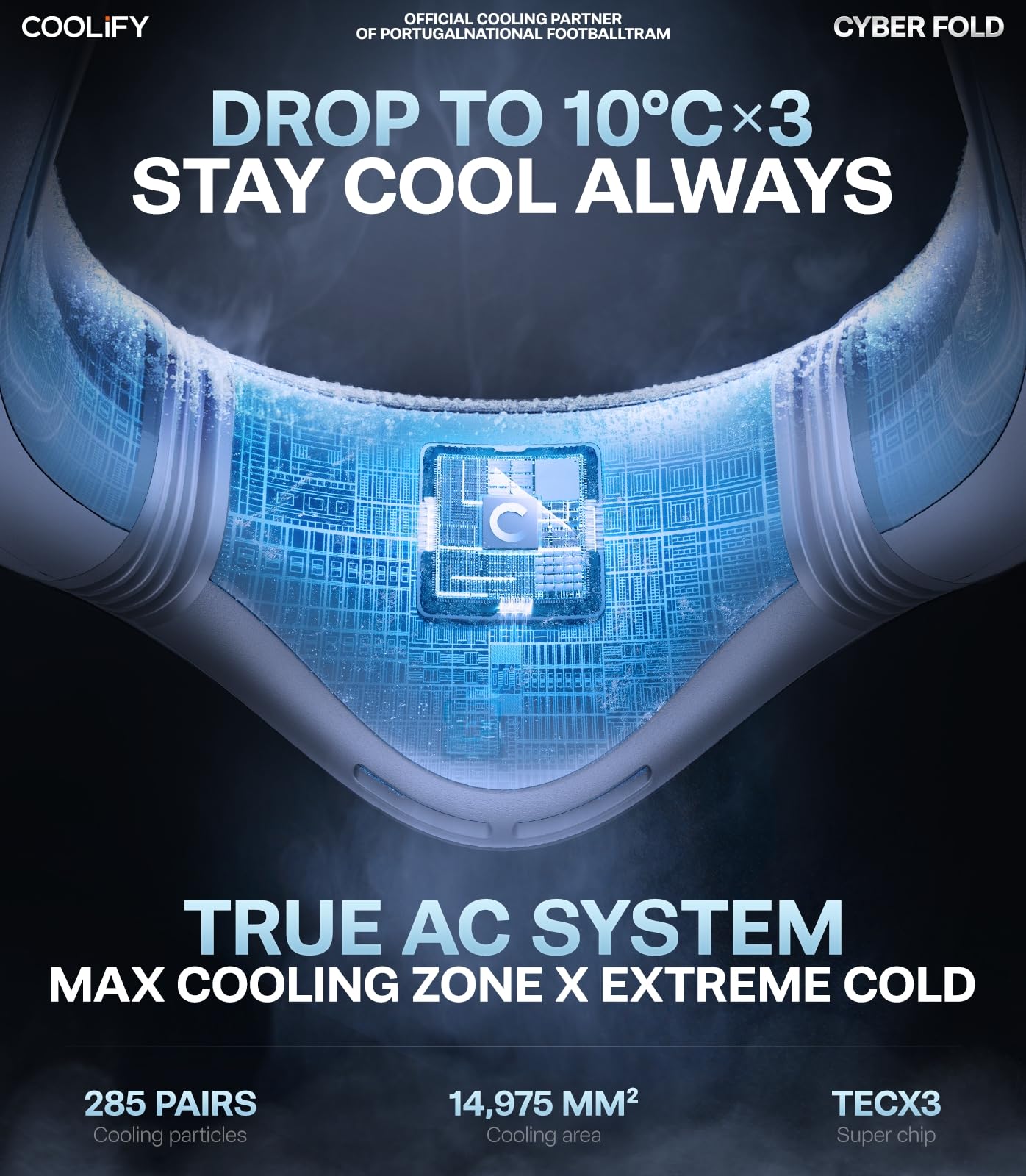 TORRAS COOLiFY neck air conditioner folded for compact travel