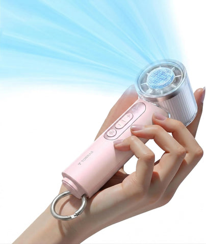TORRAS Coolify IVA handheld fan with ice cooler for instant cooling on the go.