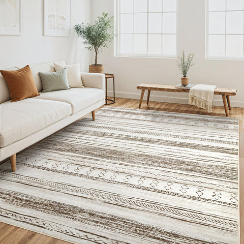 Tortania 5x7 rug with plush velvet-touch surface for living room comfort.