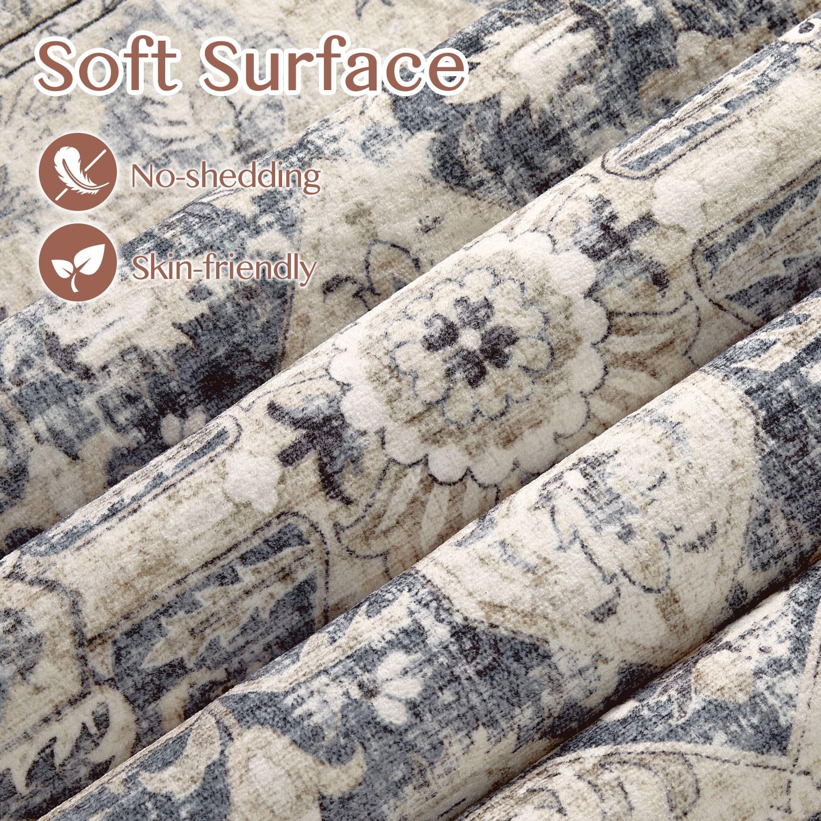Tortania rug with non-slip backing prevents sliding on hard floors