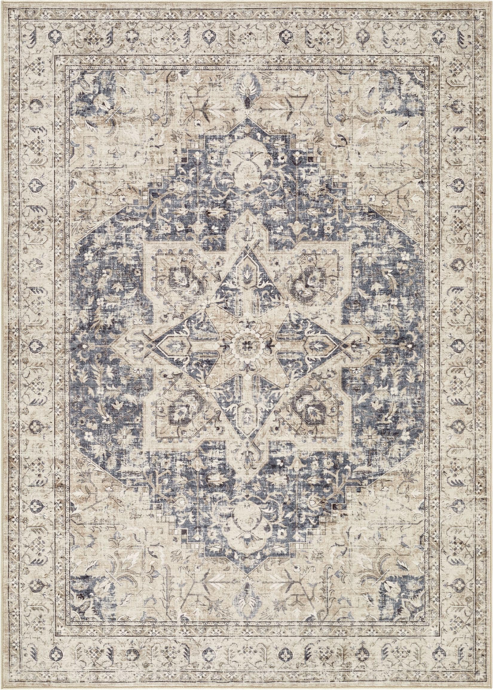 Tortania under-dining-table rug demonstrates versatility and size