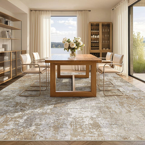 Tortania polyester rug is easy to clean and machine washable.