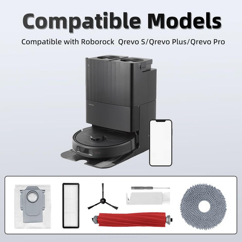 TOSOMO Qrevo S side brushes enhance edge cleaning with soft bristles.