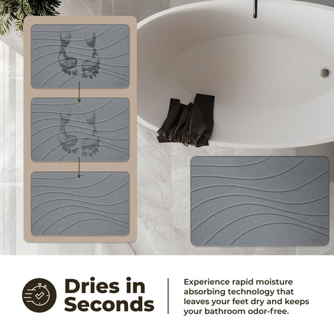 TOSORO Quick-drying bath mat drains water efficiently after showers.