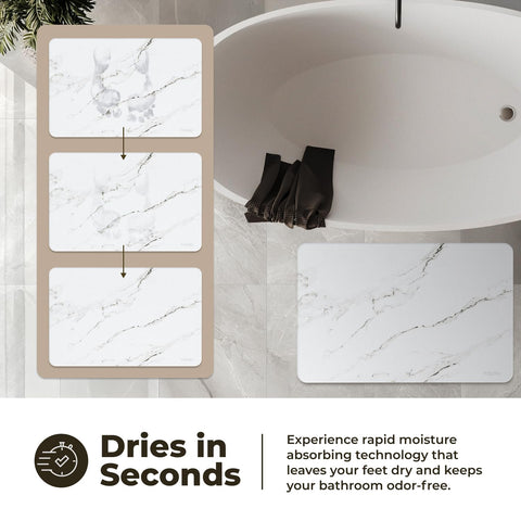TOSORO stone bath mat highly absorbent diatomite drains water quickly.