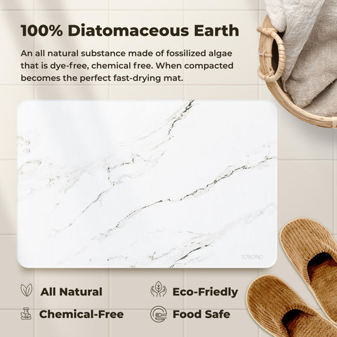 TOSORO stone bath mat easy to clean with monthly maintenance.
