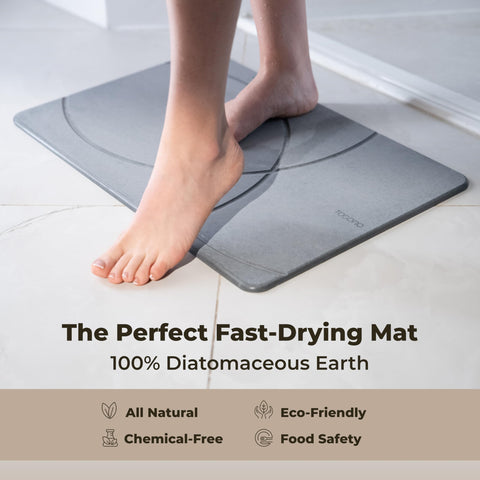 TOSORO Stone Bath Mat easy-clean surface supports periodic upkeep.