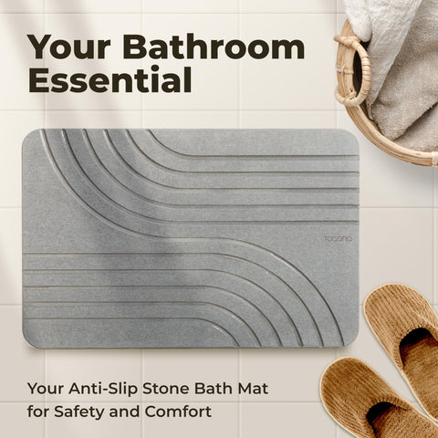 TOSORO stone bath mat graphite ideal gift for bathroom upgrades.