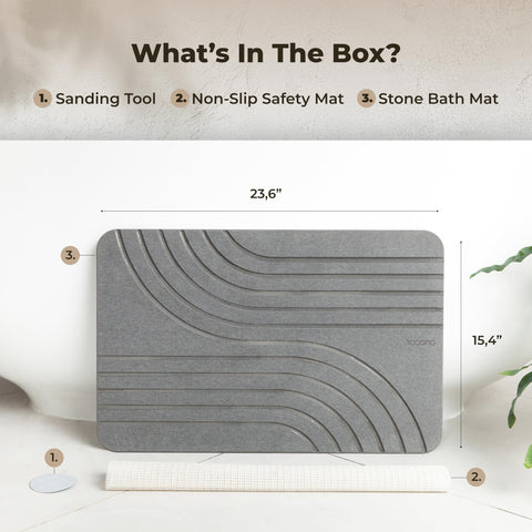 TOSORO stone bath mat graphite versatile use as kitchen drying rack and decor.