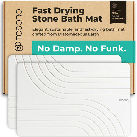 TOSORO stone bath mat with non-slip textured surface for safer showers.