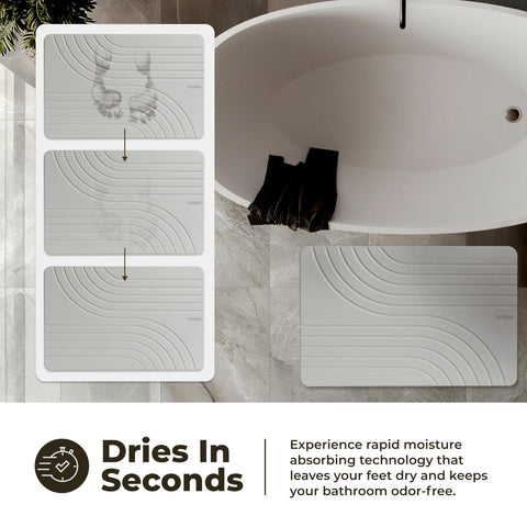 TOSORO stone bath mat quick-dry surface shown in a bright bathroom