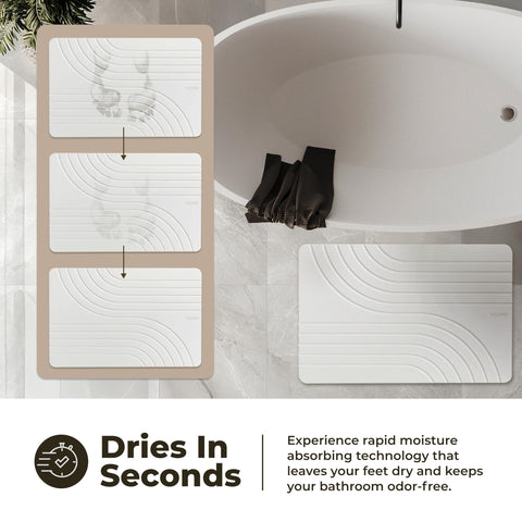 TOSORO sandstone two-pack bath mats for cohesive spa-style bathroom.