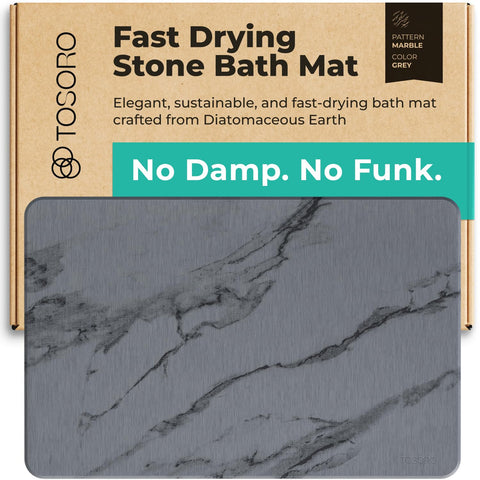 TOSORO Stone Bath Mat texture highlights slip-free steps after showers