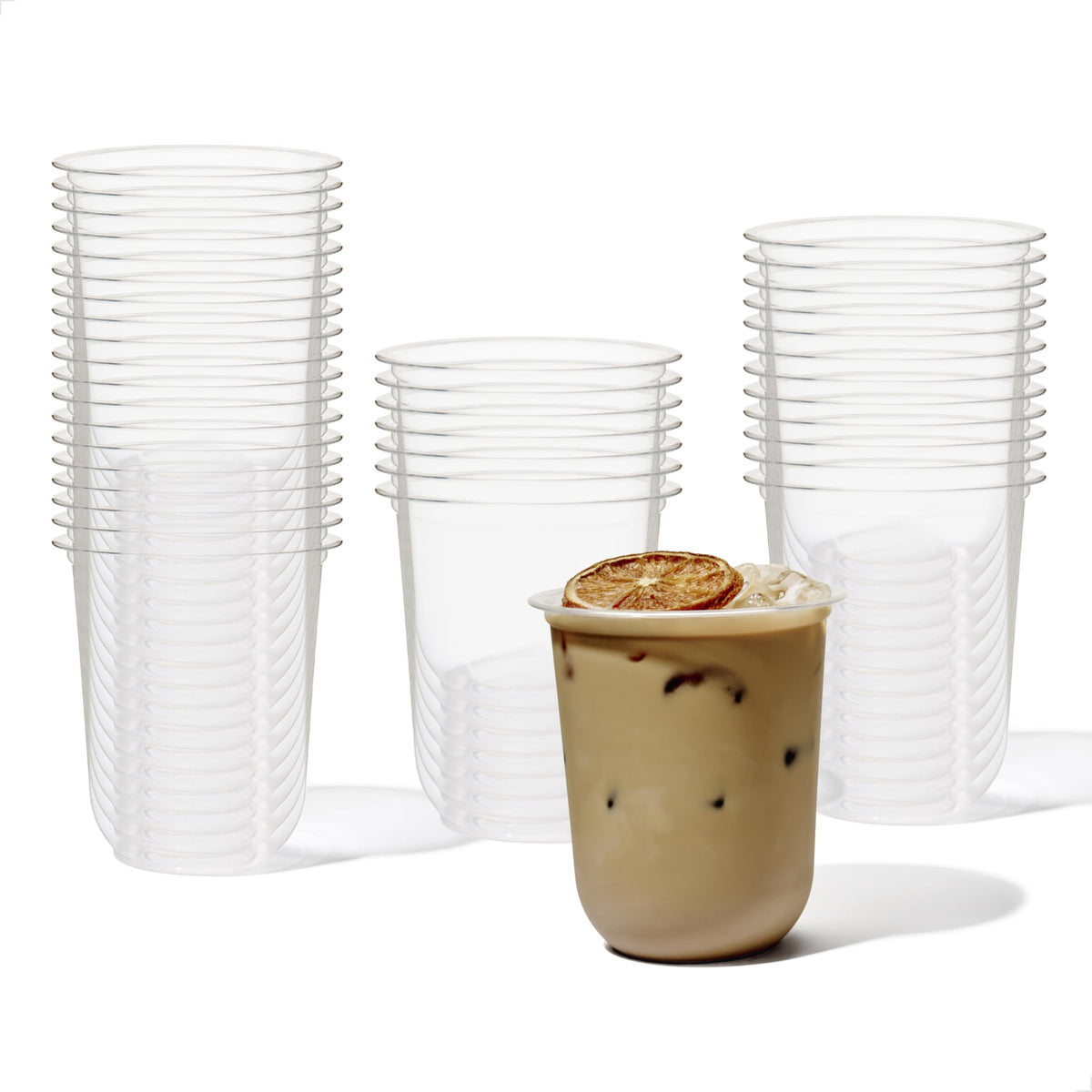 TOSSWARE Natural Arc 16oz clear cup, durable for parties and easy to recycle.