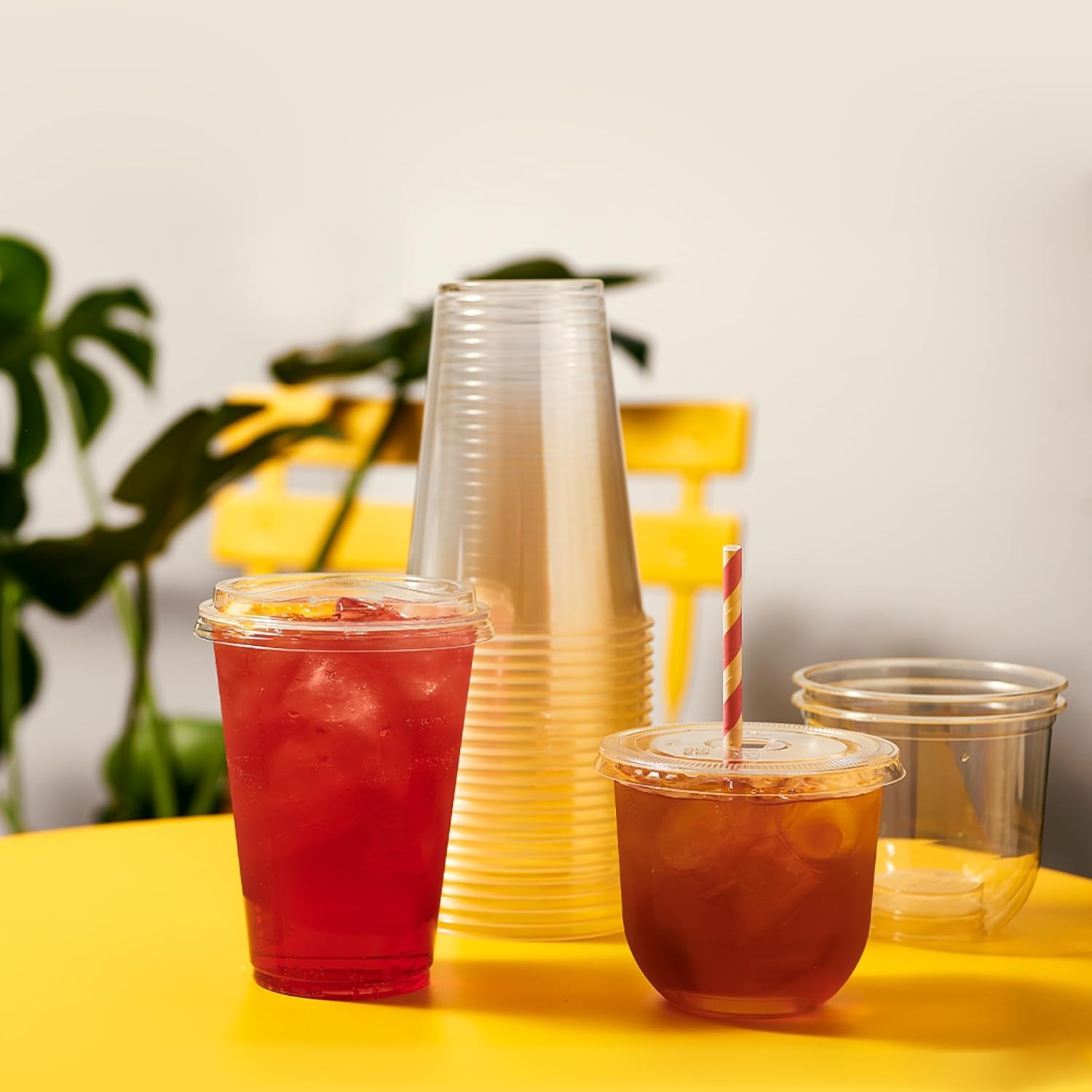 TOSSWARE Natural packaging and cups arranged for ready-to-ship bundle of 500.