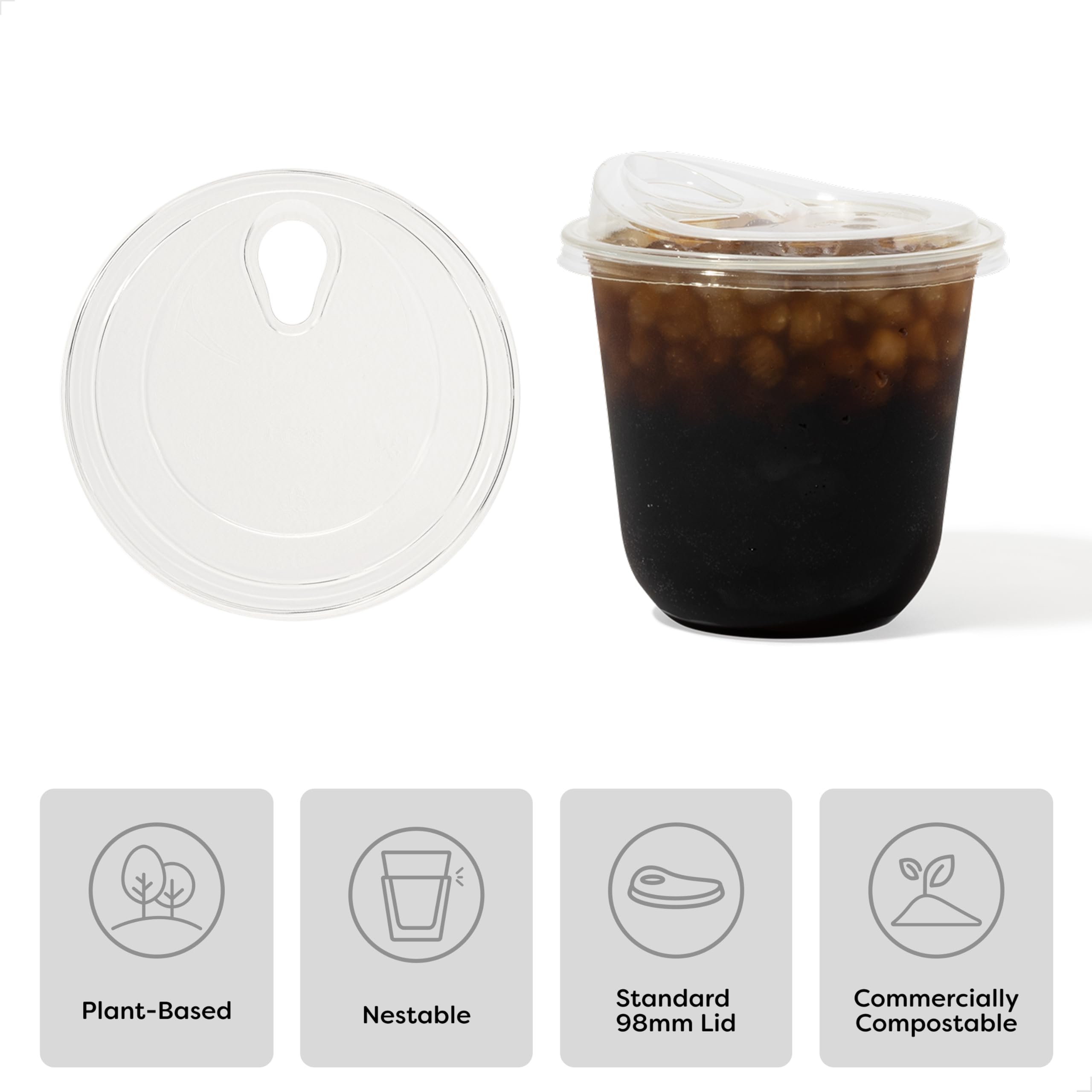 TOSSWARE Natural sip lids ideal for on-the-go beverages at events.