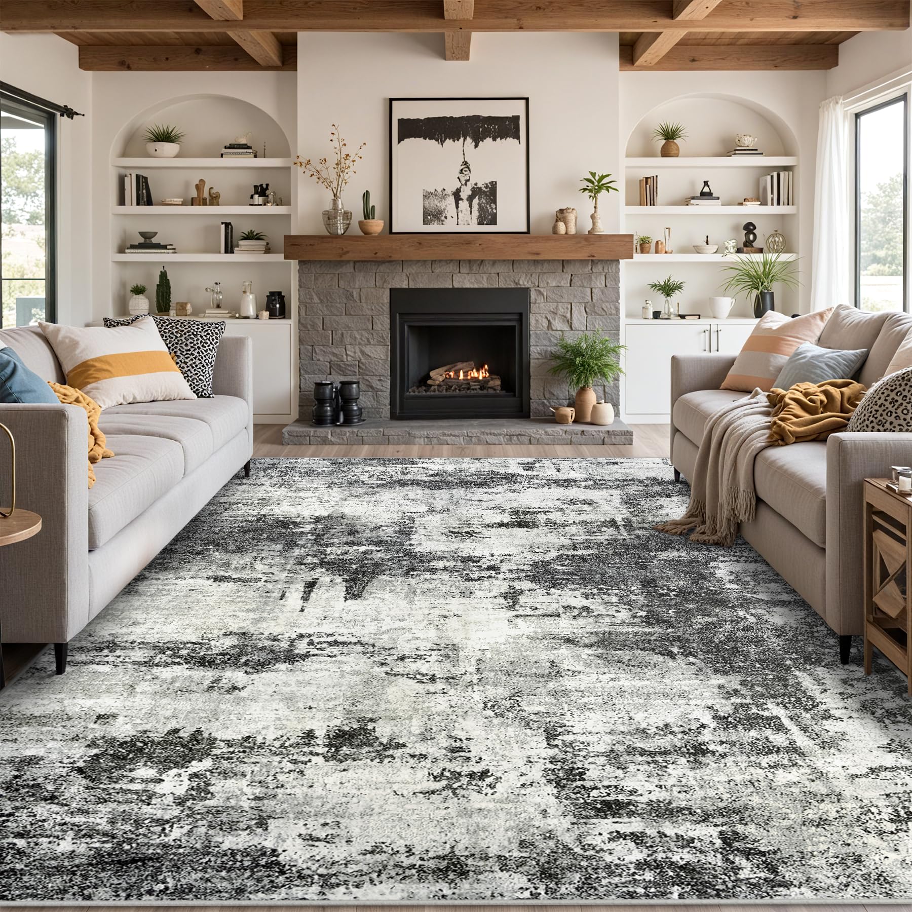 Tosuoka 8x10 rug ideal for bedroom or dining areas, quick setup and maintenance.