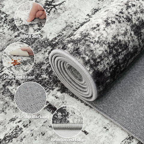Tosuoka modern minimalist rug with abstract pattern complements contemporary interiors.