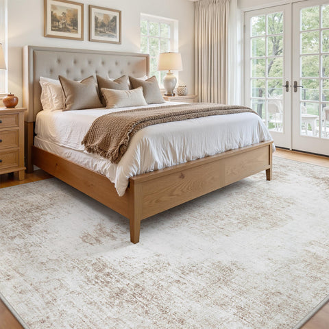 Tosuoka vintage beige medallion pattern adds classic style to any room.
