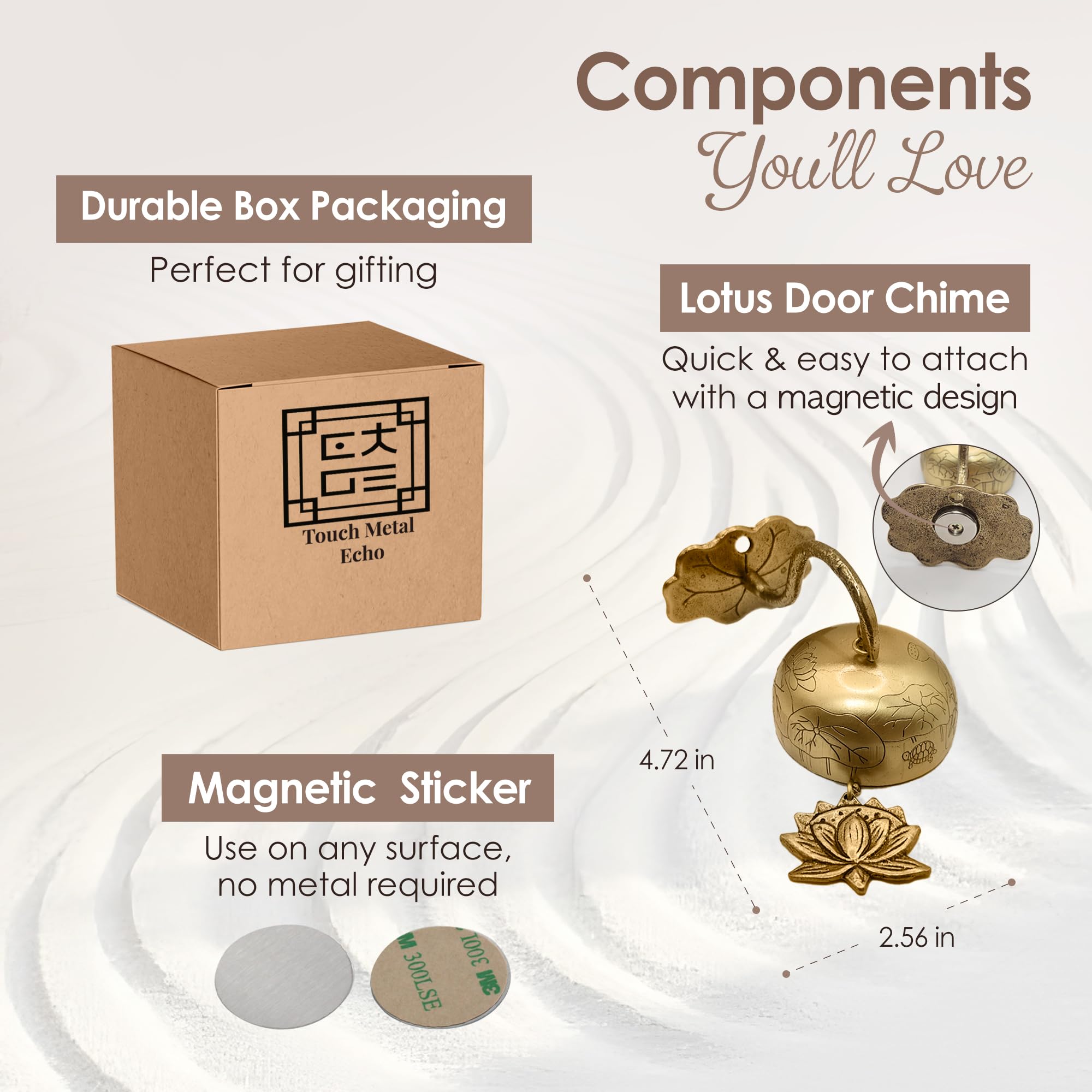 Touch Metal Echo handmade in Korea bell detail highlights authentic craftsmanship and durability.