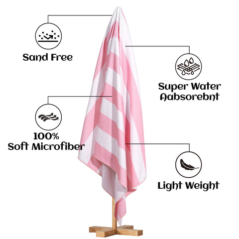 Touchat microfiber beach towel close-up weave, fast moisture wicking functionality