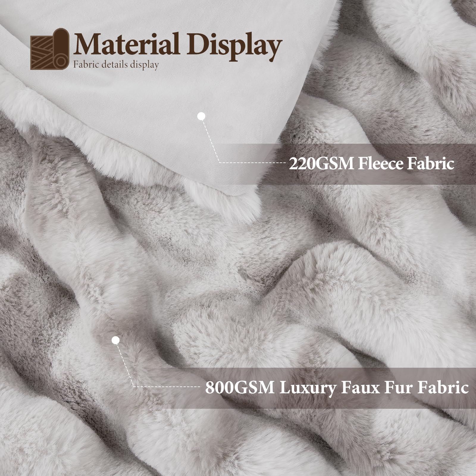 Touchat ruched plush faux fur throw draped for chic living room decor