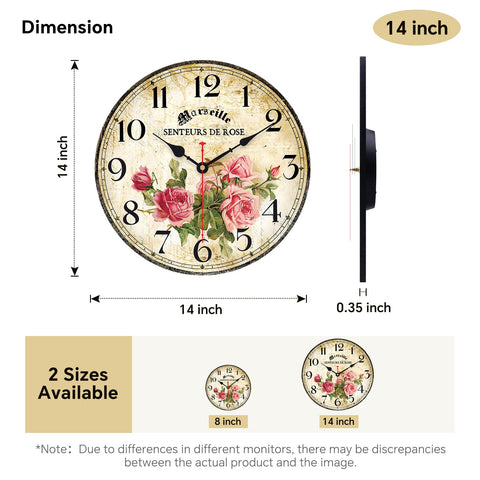 Toudorp Home Clock dial with large numerals improves visibility from a distance