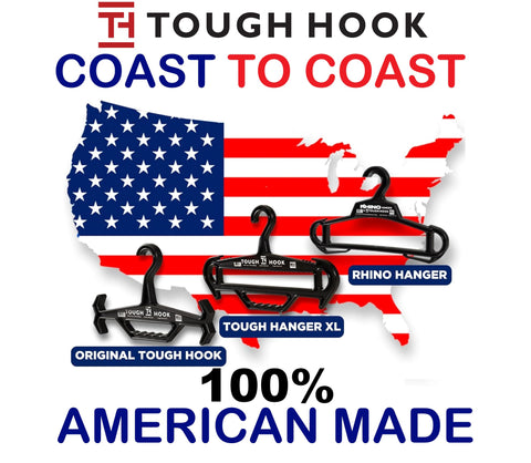 Tough Hook anti-slip hold keeps heavy gear securely in place.