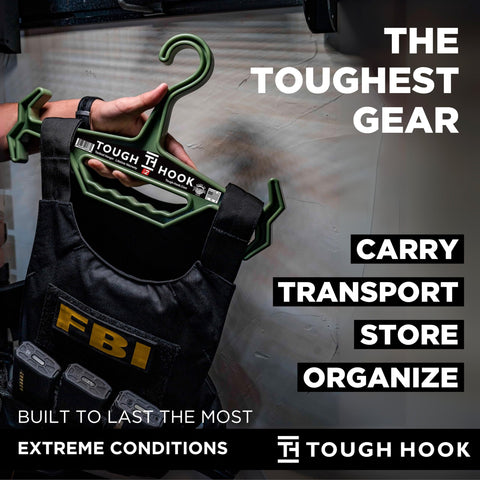 Tough Hook on body armor or scuba gear keeps items organized.