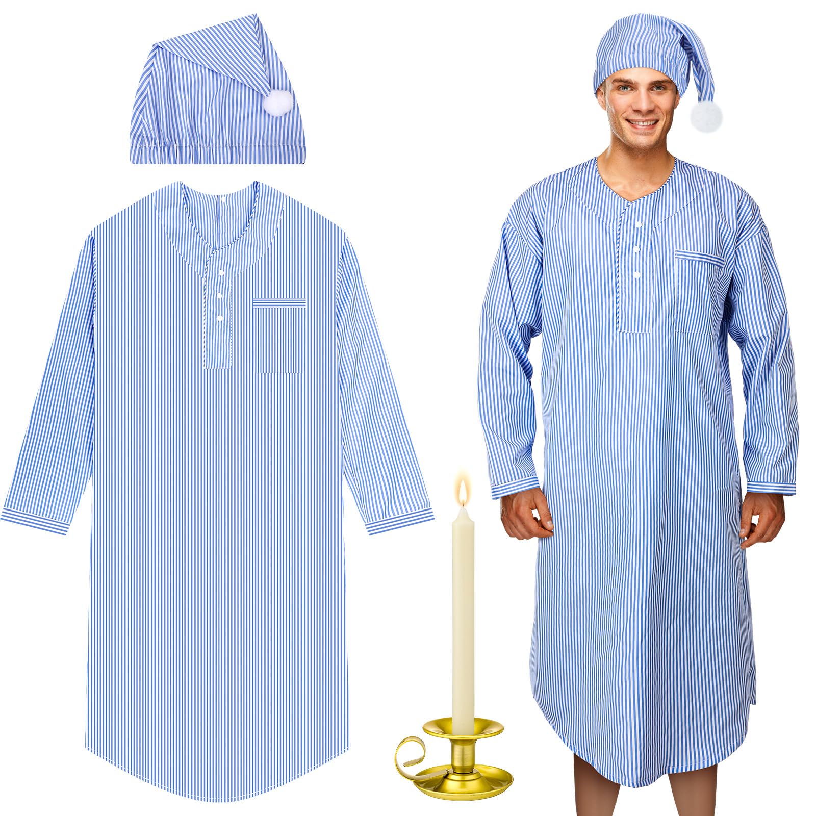 Toulite Christmas pajama nightshirt with cap, cozy holiday lounge