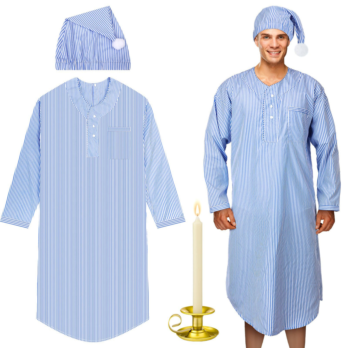Toulite Christmas pajama nightshirt with cap, cozy holiday lounge
