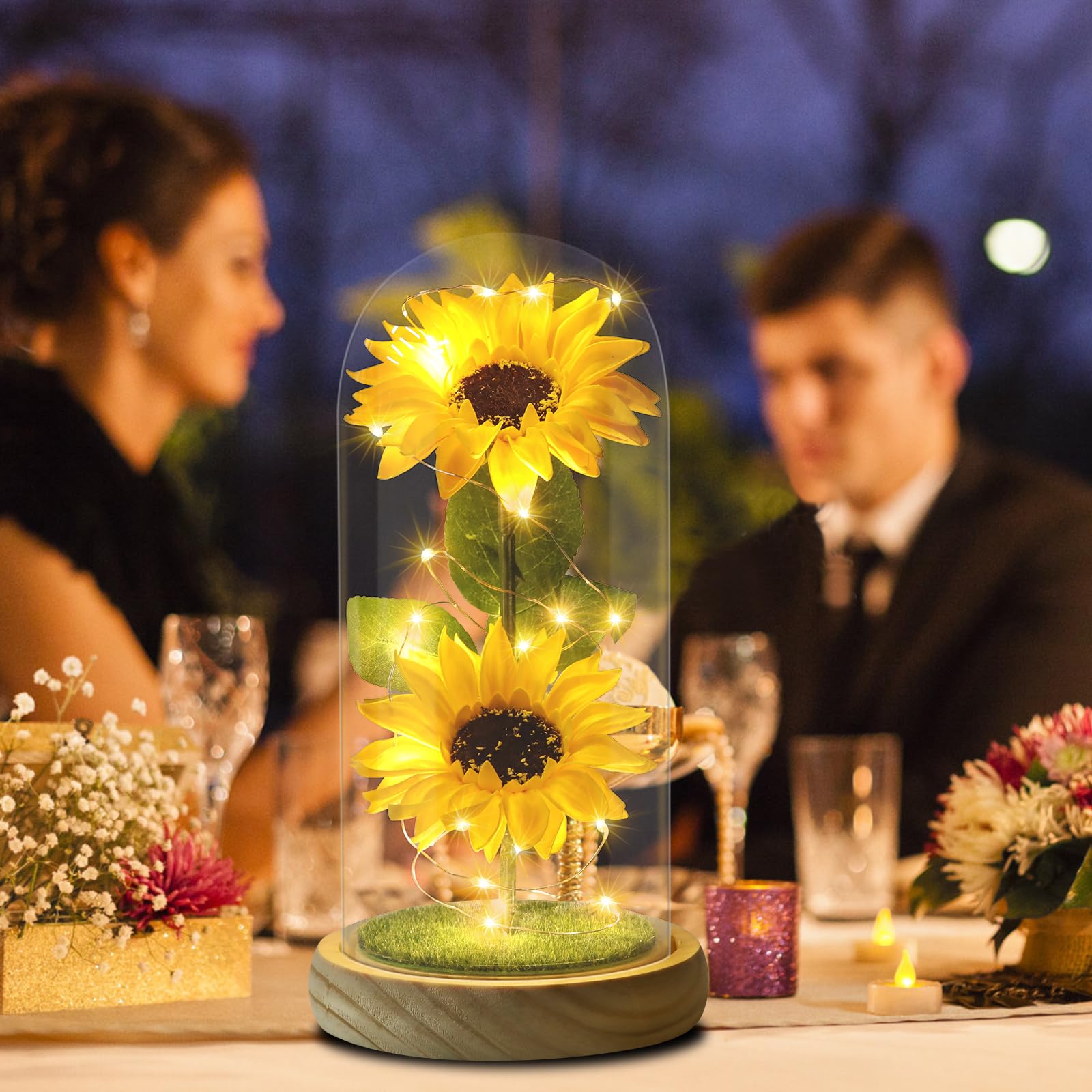 Touloube Romantic Sunflower Lamp creates subtle ambiance for dinners