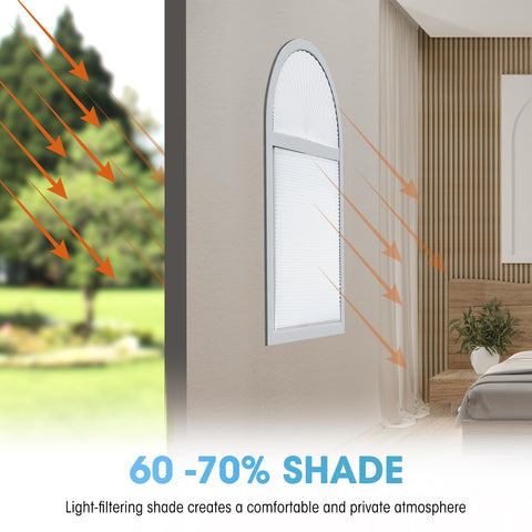 Touri 72x36 white shade blends with decor and blocks excess sun.