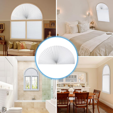 Touri two-pack arch window shades deliver a cohesive look across spaces.