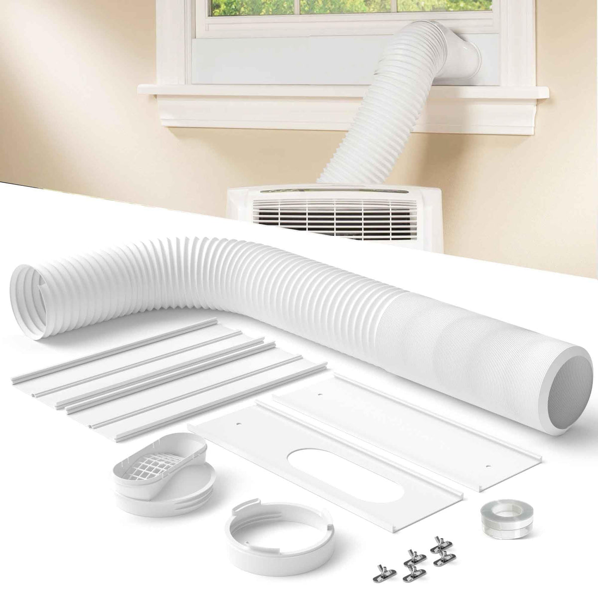 Toutgood AC window kit panel provides a secure seal for variable window sizes