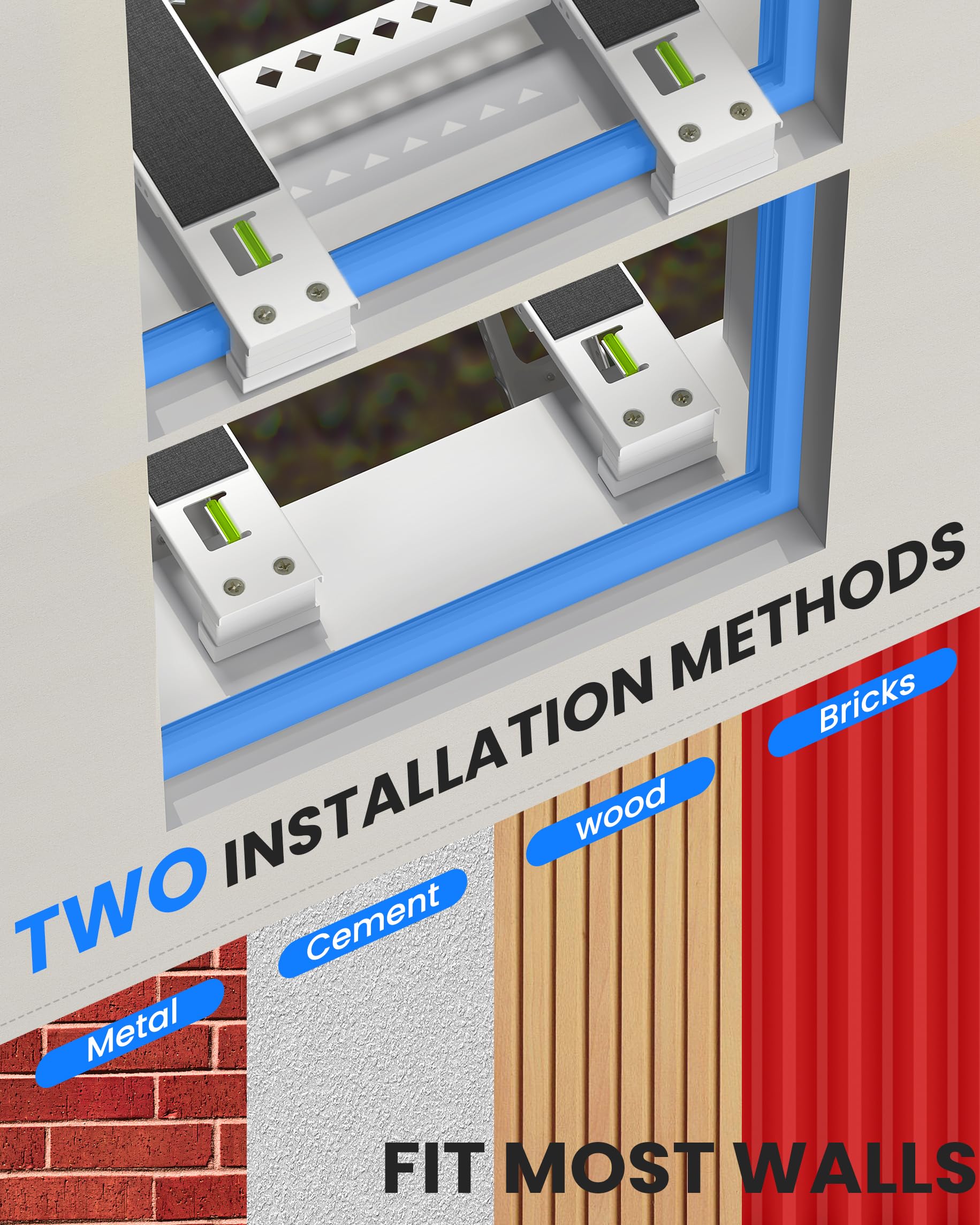 Toutgood anti-slip feet and pads securing the AC bracket