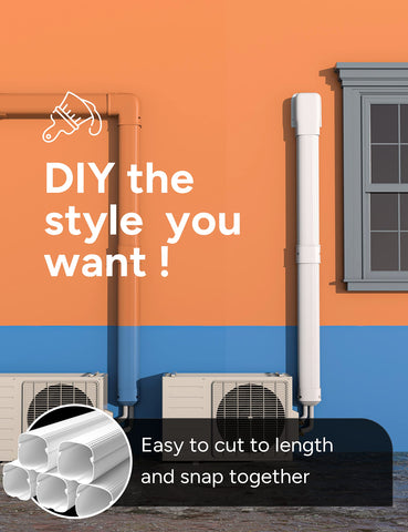 Toutgood line-set cover supports 7000-36000 BTU minisplit systems with versatile compatibility.