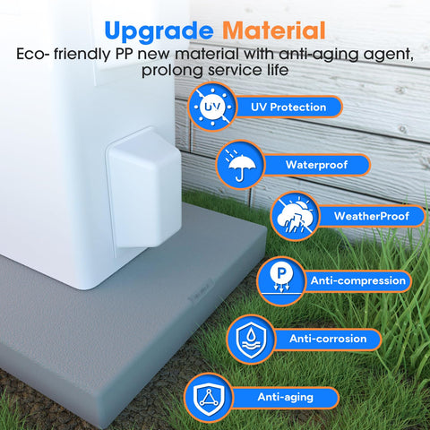 Toutgood mini split pad anti-slip surface enhances stability on soil, grass, or gravel.